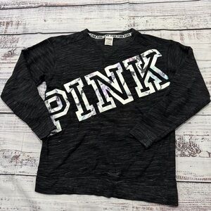 PINK Victoria's Secret Black Sweatshirt with Graphic Logo size extra small New